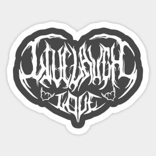 White Live Laugh Love Death Metal Logo Sticker